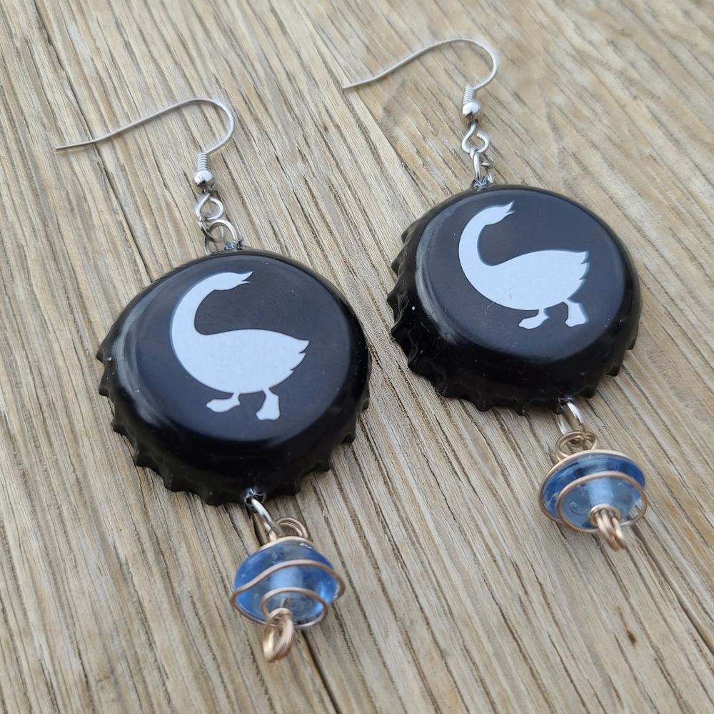 Goose Island Brewery Beer Bottle Cap Earrings